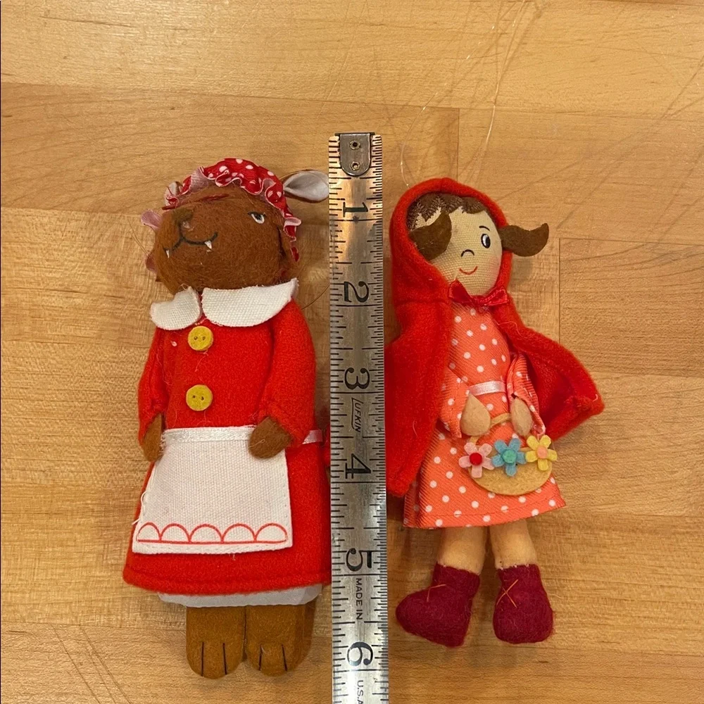 Set of Little Red Riding Hood 6” Target Ornaments -Soft Felt